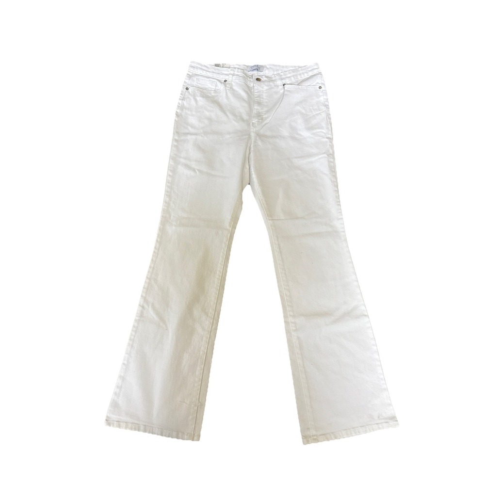 NWT Crown & Ivy size 14 White high rise Bootcut jeans‎ pants women NWT